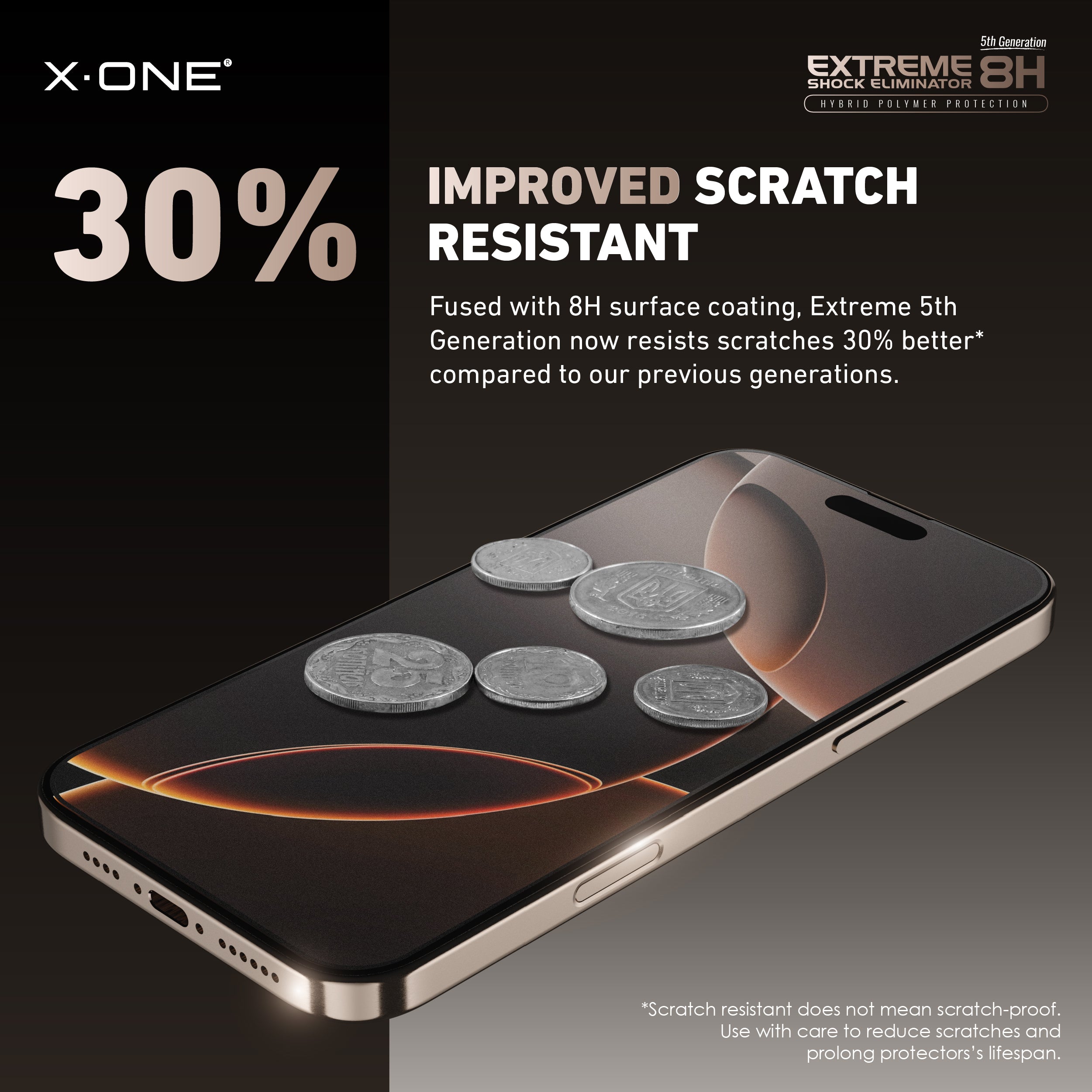 X.One Hybrid Polymer Impact Screen Protector with Installer Kit