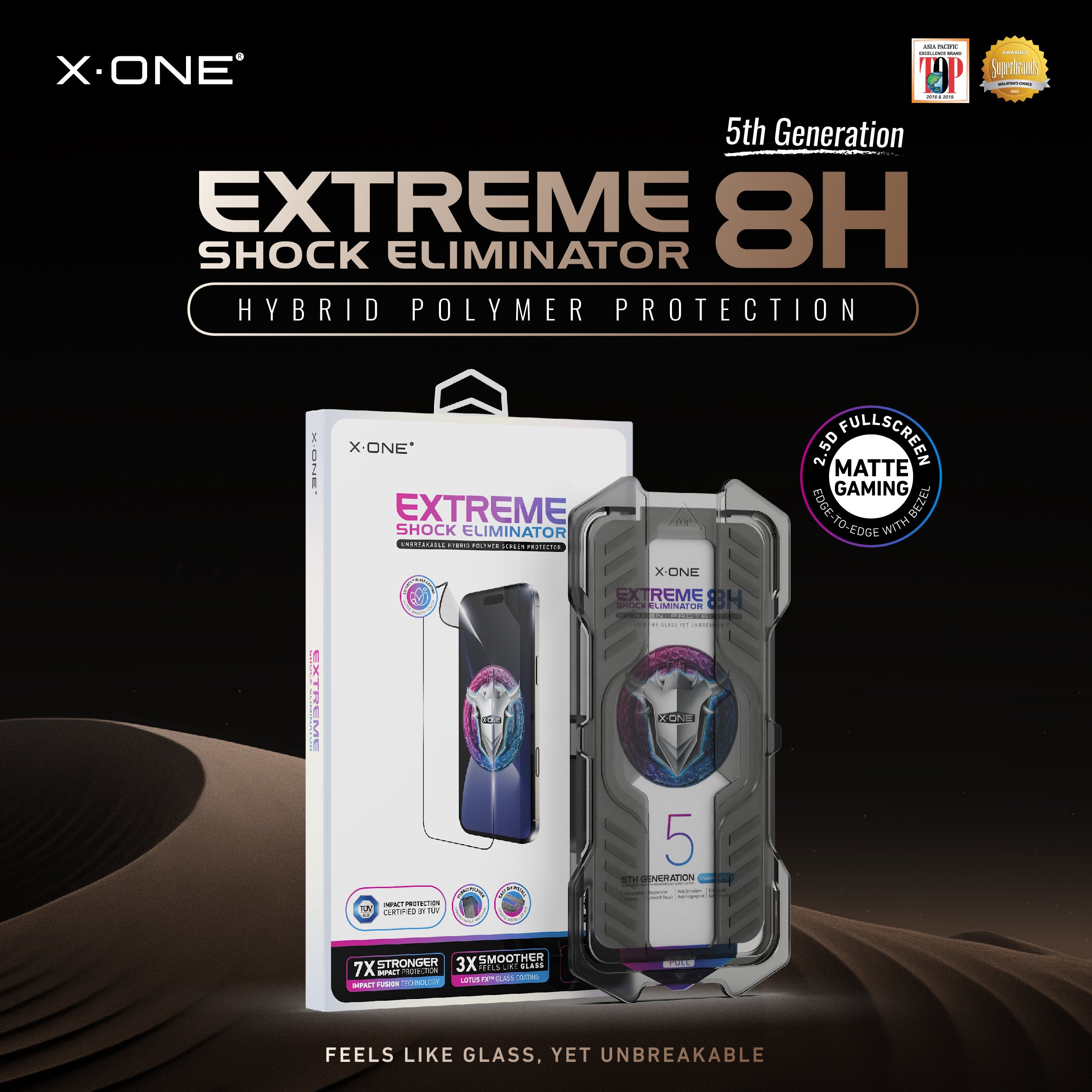 X.One Hybrid Polymer Impact Screen Protector with Installer Kit