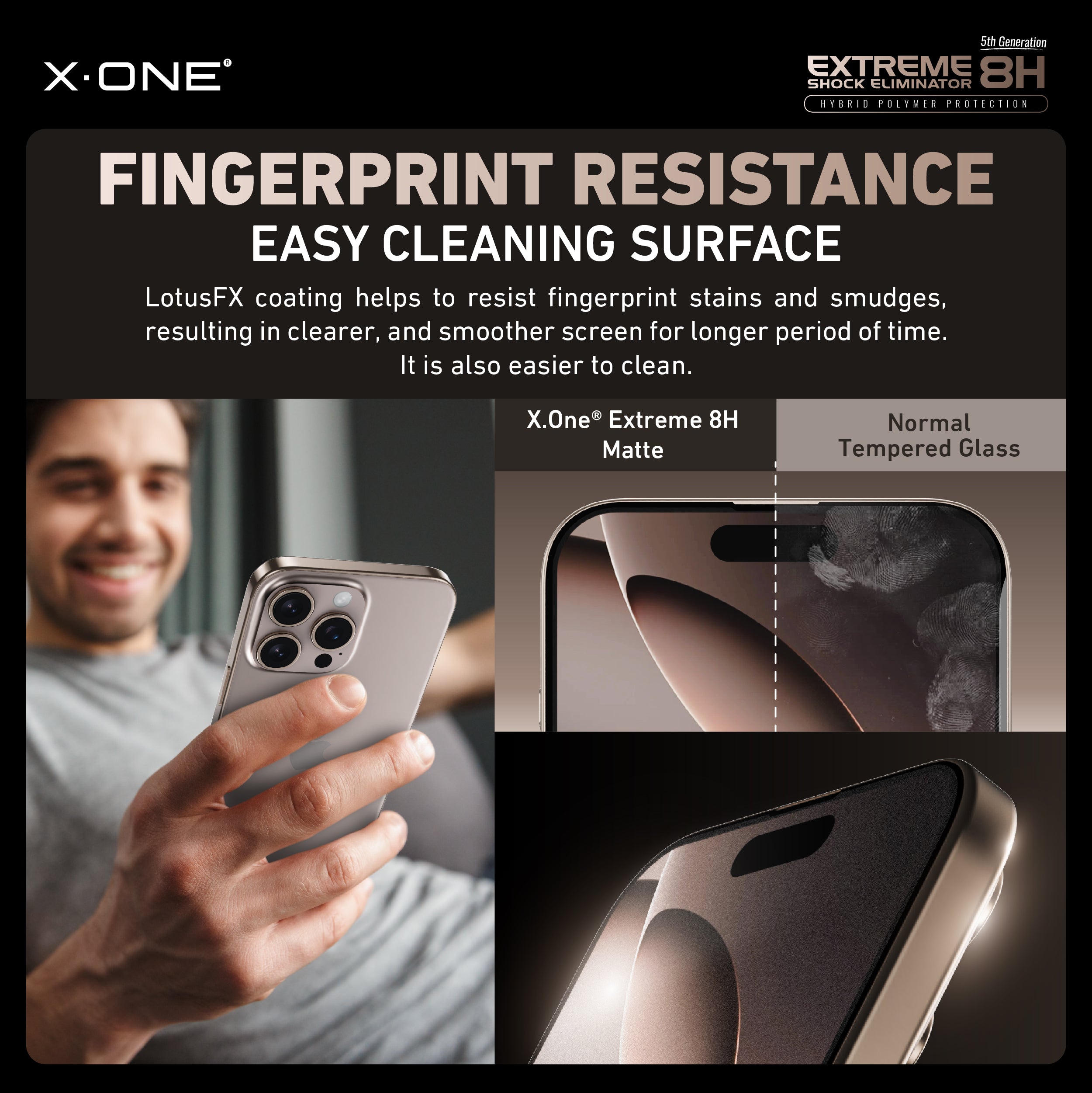 X.One Hybrid Polymer Impact Screen Protector with Installer Kit