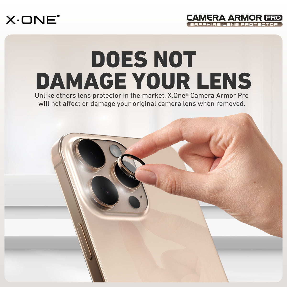 X.One® Camera Armor Pro GIA Certified Sapphire 9H Anti Scratch Lens Protector for iPhone 16 Series