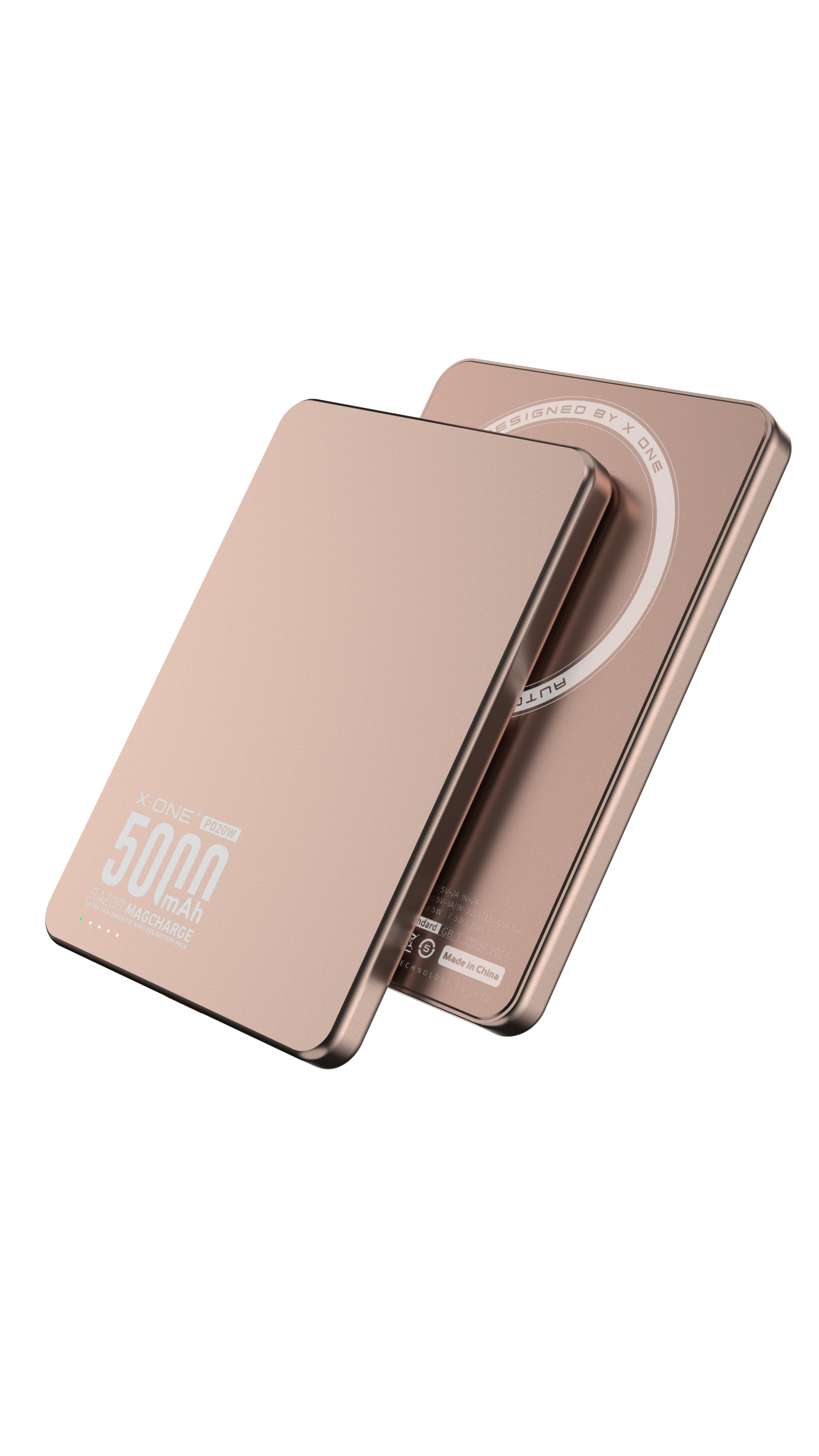 X.One Razor Magcharge Magnetic Wireless Battery Pack 5000mAh | 7.6mm Ultra Thin, World's Thinnest