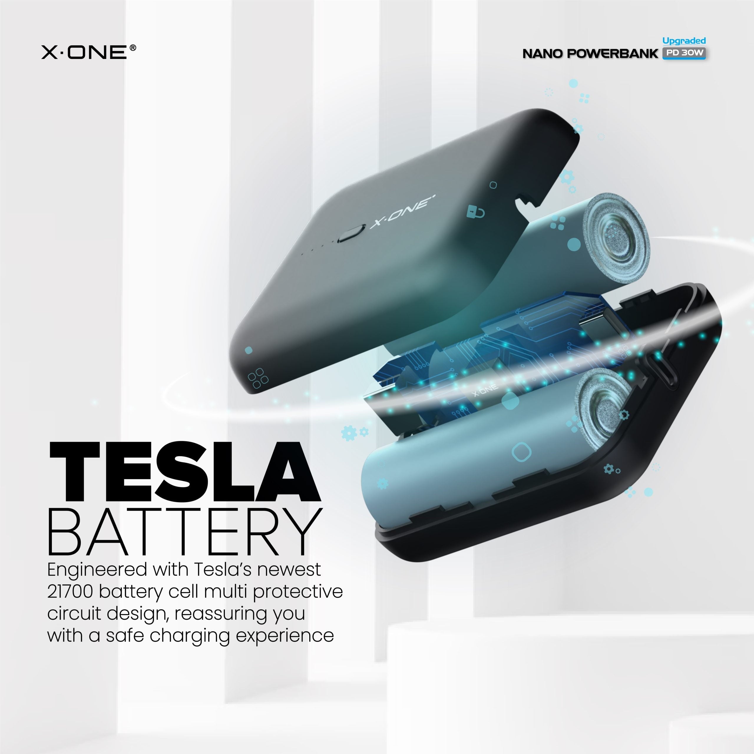 X.One® PD3.0 30W 10000mAh Nano Powerbank for iPhone PD Fast Charge | Samsung Super Fast Charge | Huawei Super Charge 22.5W | QC4+