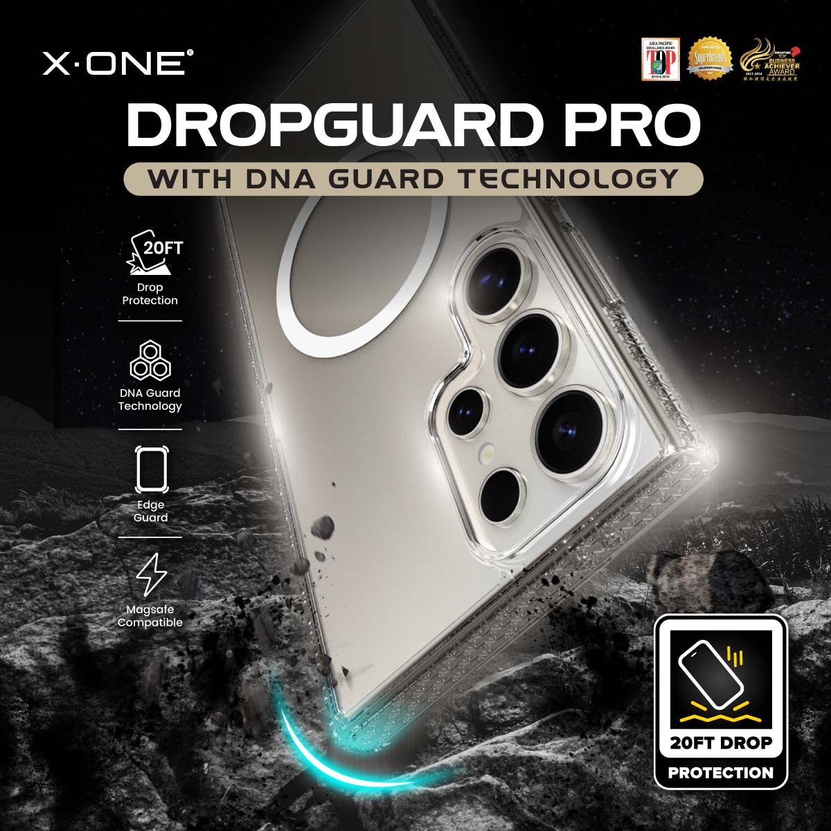 X.One® Dropguard Pro with EnduraClear (Magsafe Edition) Impact Protection Case for Galaxy S25/S24 Ultra